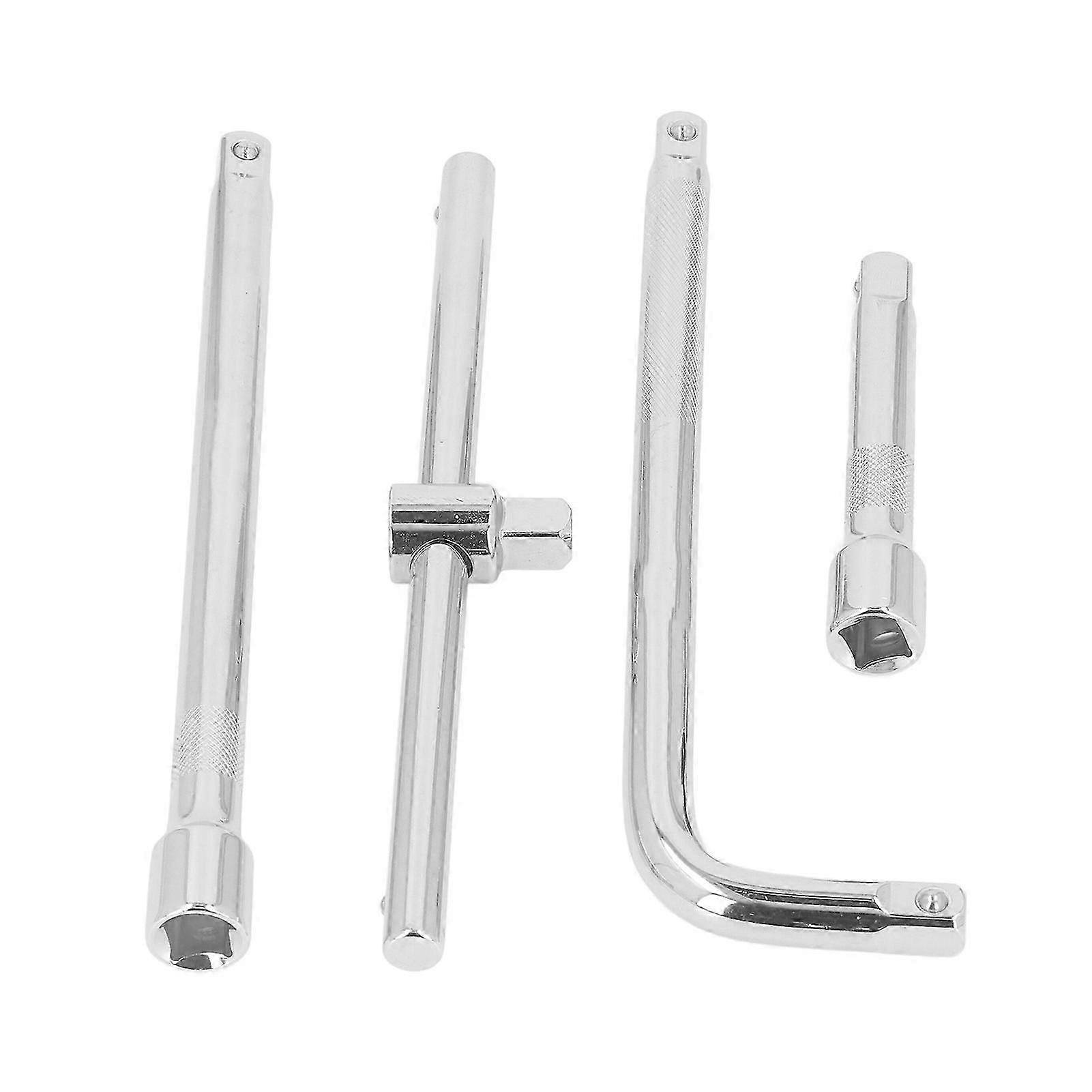 4PCS Set Drive Socket hosszabbító rúd króm vanádium acél csúszórúd T fogantyú kulcs autó karbantartásához