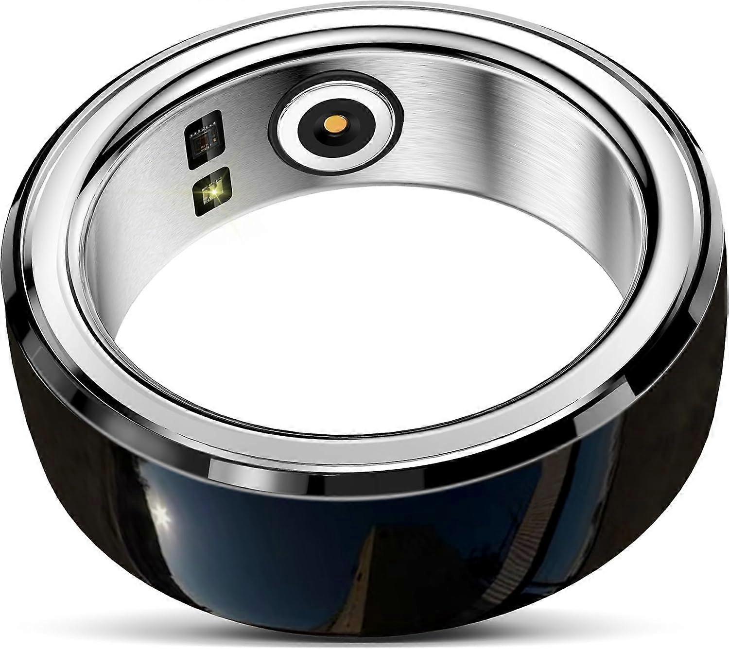 Fitness Activity Tracker Ring With Heart Rate Monitor, Sleep Tracking, Steps, Distance, Calorie Tracking, App Control, White