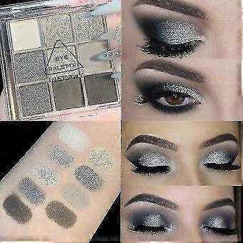 9 Gray Smoky Matte Glitter Eyeshadow Palette Black Eyeshadow Smoky