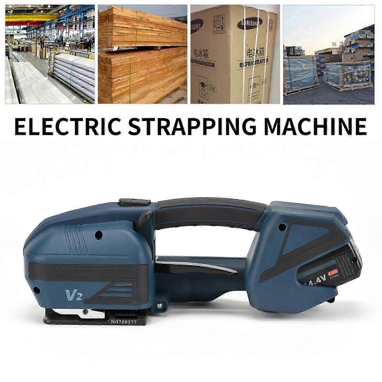 V2 fully automatic electric strapping machine for PP and PET strapping with 13-16mm plastic-steel strapping