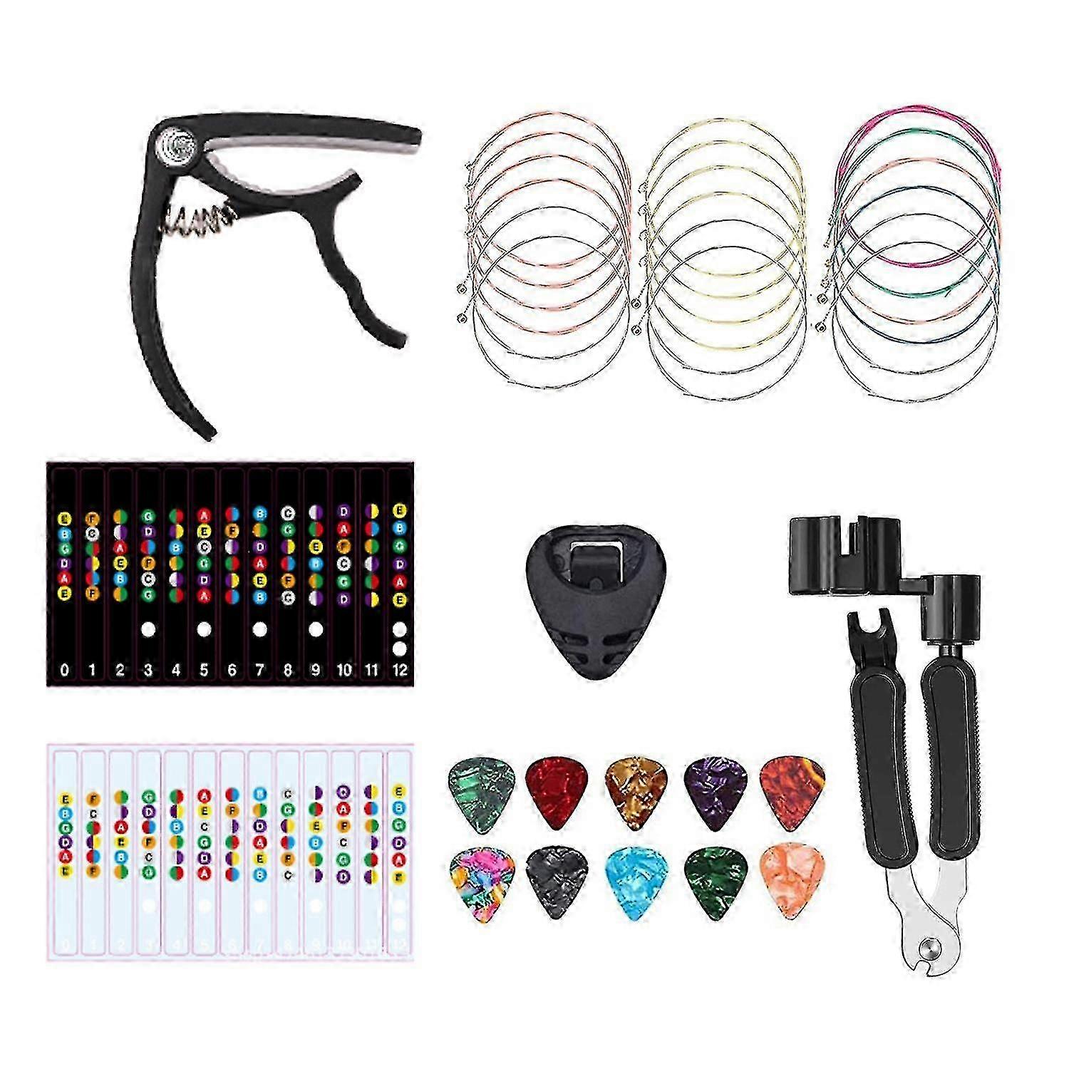 18pcs Guitar Strings Kit,acoustic Guitar Changing Tool,acoustic Str...