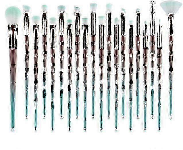 20-Piece Professional Makeup Brush Kit in Elegant Grey-Blue