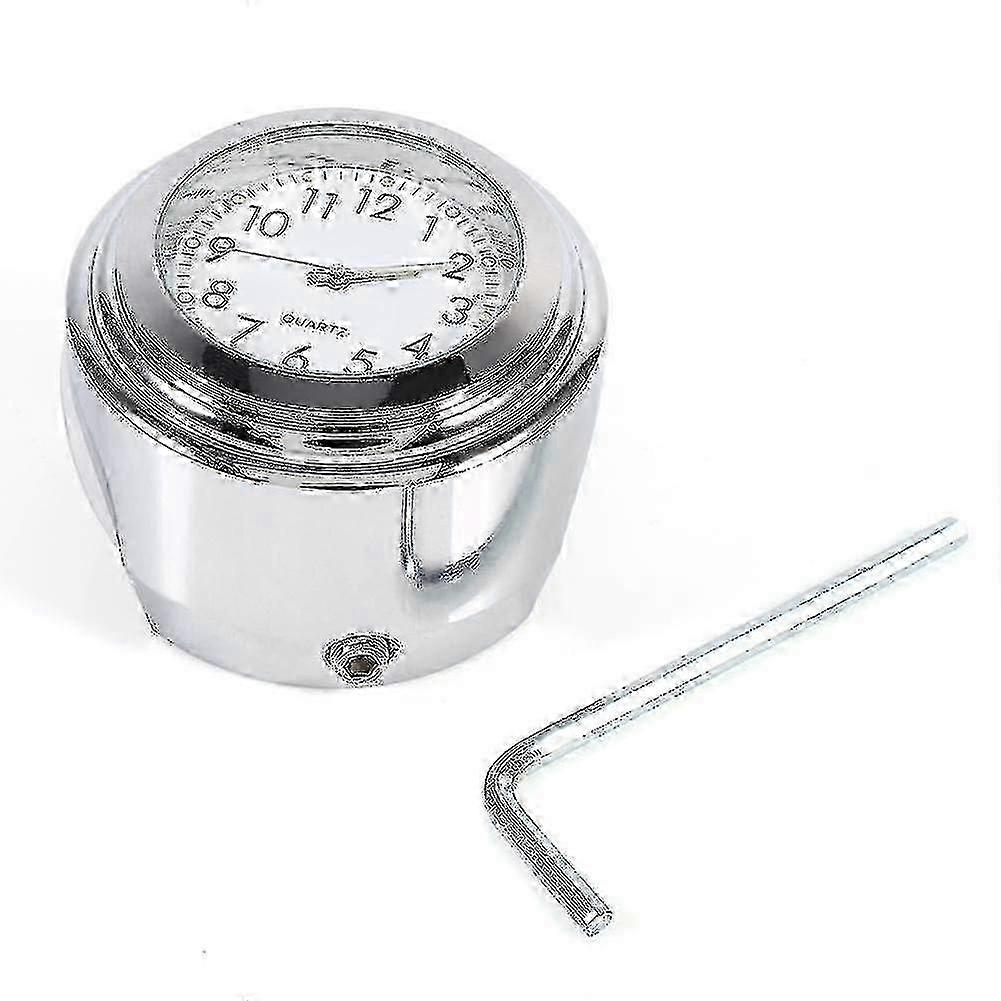 White Dial Clock with 7/8 inch to 1 inch Handlebar Mount for Motorcycles - Accurate Time Keeping Watch