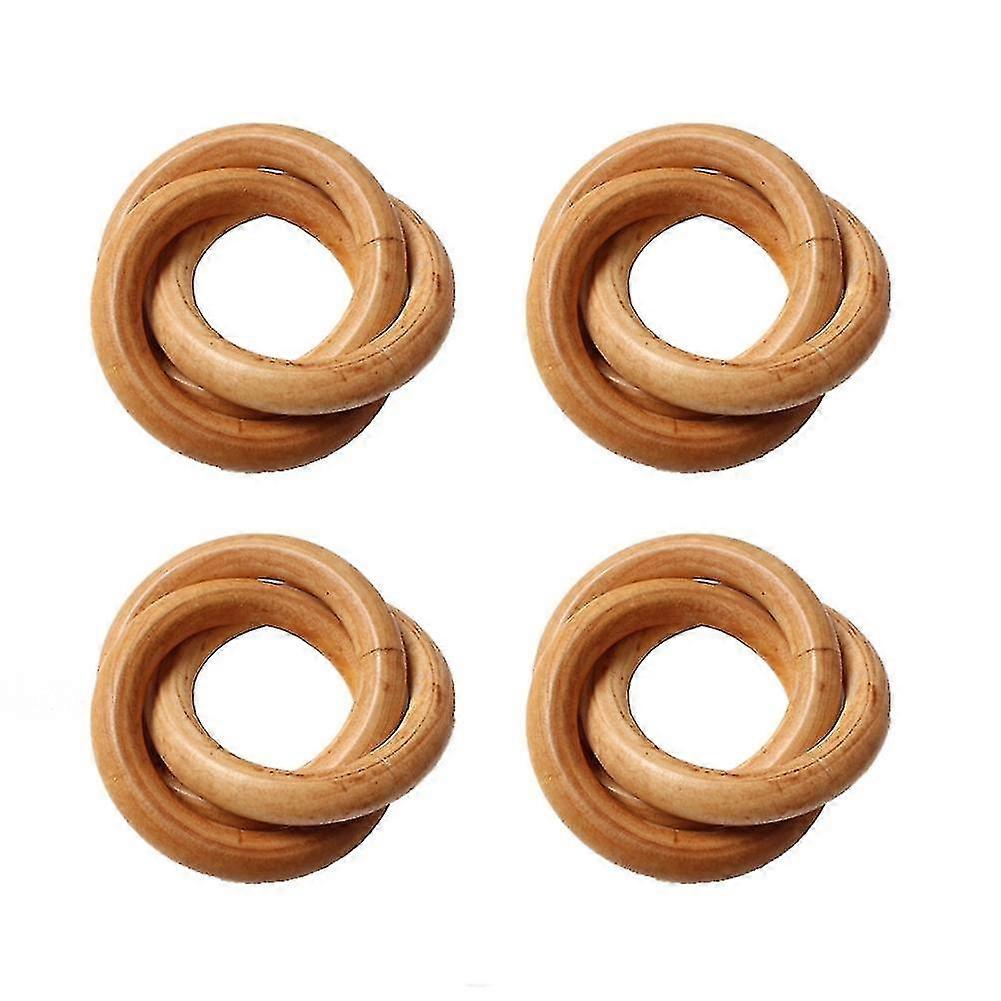 Wooden napkin rings, set of 4, suitable for multiple occasions to show unique charm
