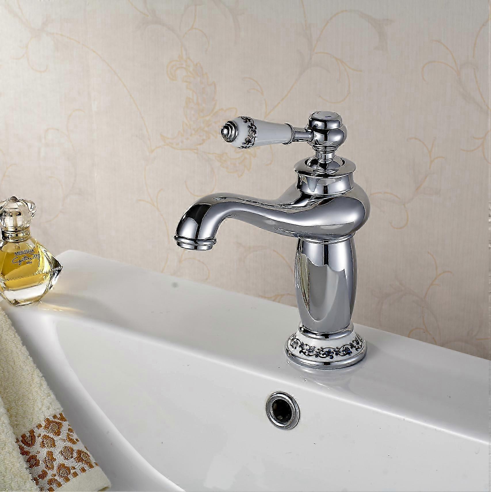 viktoriansk krom mono servant blandebatteri varm og kald klassisk kran for luksus garderobevask på badet