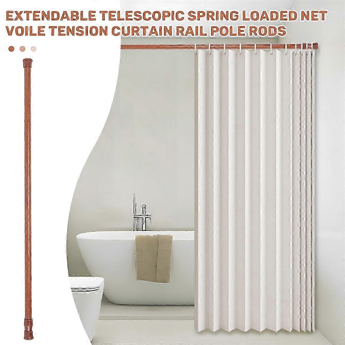 Extendable Telescopic Spring Loaded Net Voile Tension Curtain Rail Pole ...