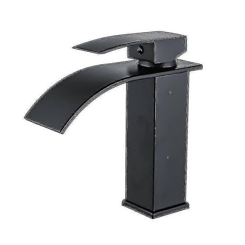 Single lever waterfall faucet for bathroom sink