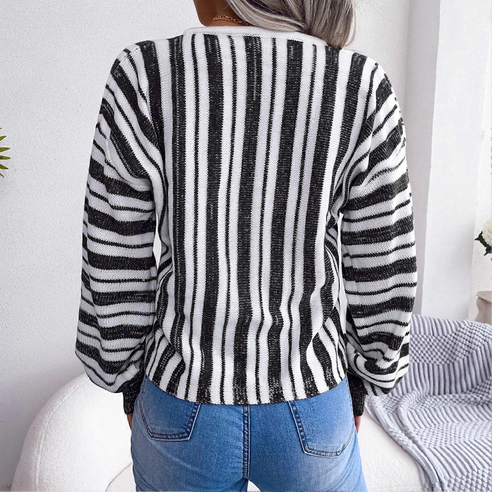 Pullover Lace Up Deep V Neck Black Sweater, Size S, Acrylic