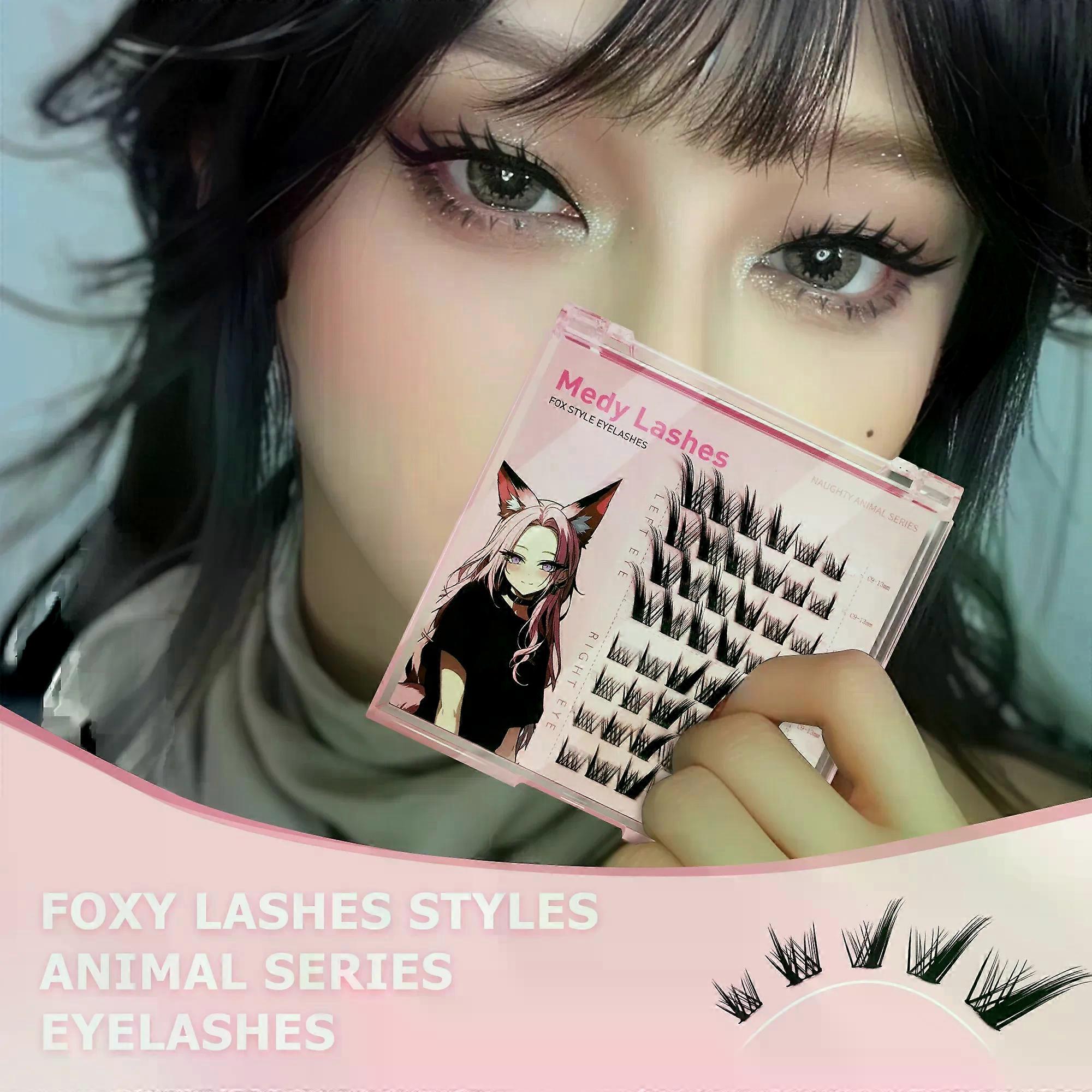 Puppy lashes Fox Series Rabbit Eye Lashes Segmented False Eyelashes Natural Simulation Thick Single Cluster Comic Fairy Lashes