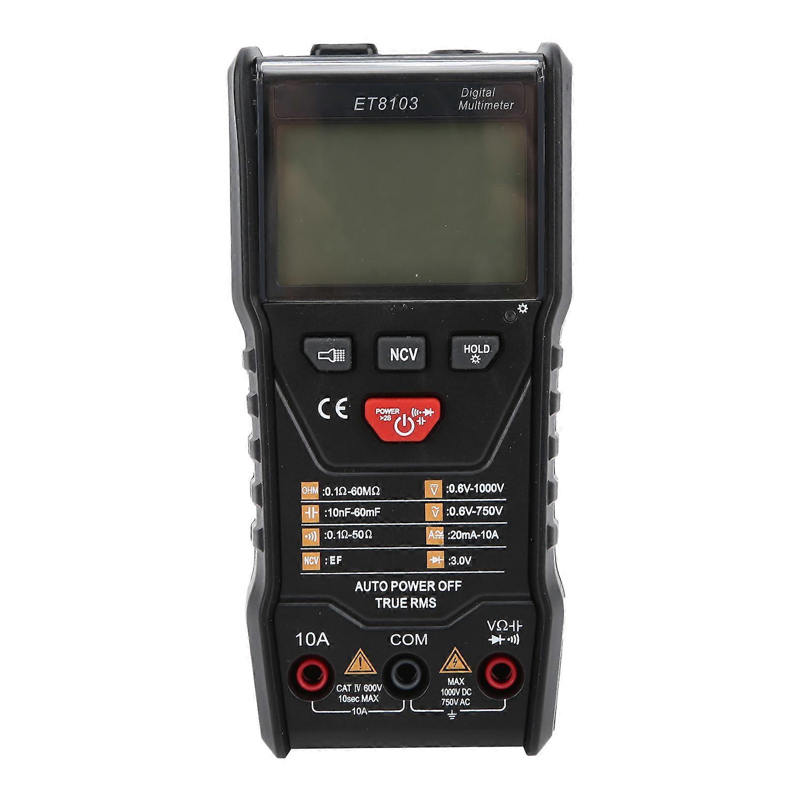 ET8103 Portable Digital Multimeter with LCD Backlight, 6000 Counts