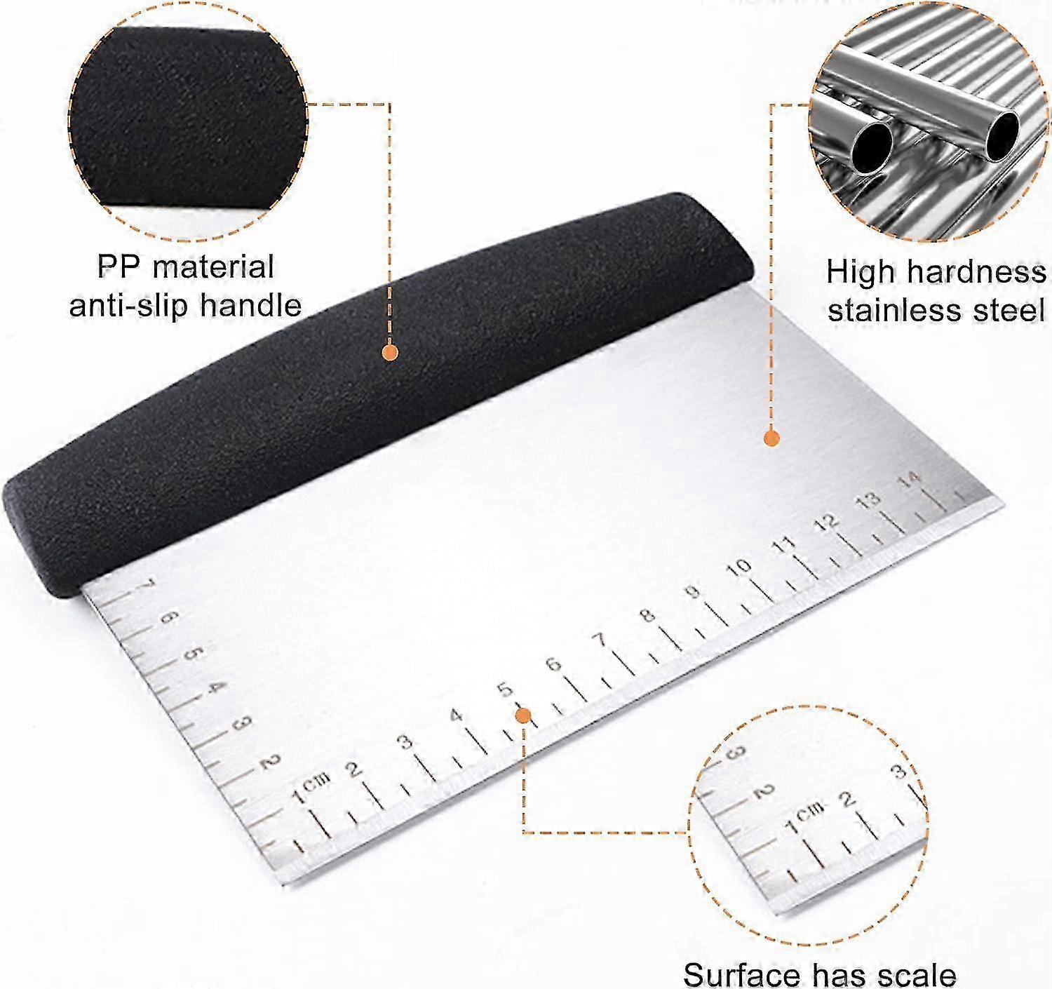 Machine scraping kitchen, dough scraper, bench scraper for bread, can be used for cooking and cooking, multi -purpose kitchen appliances, small, black