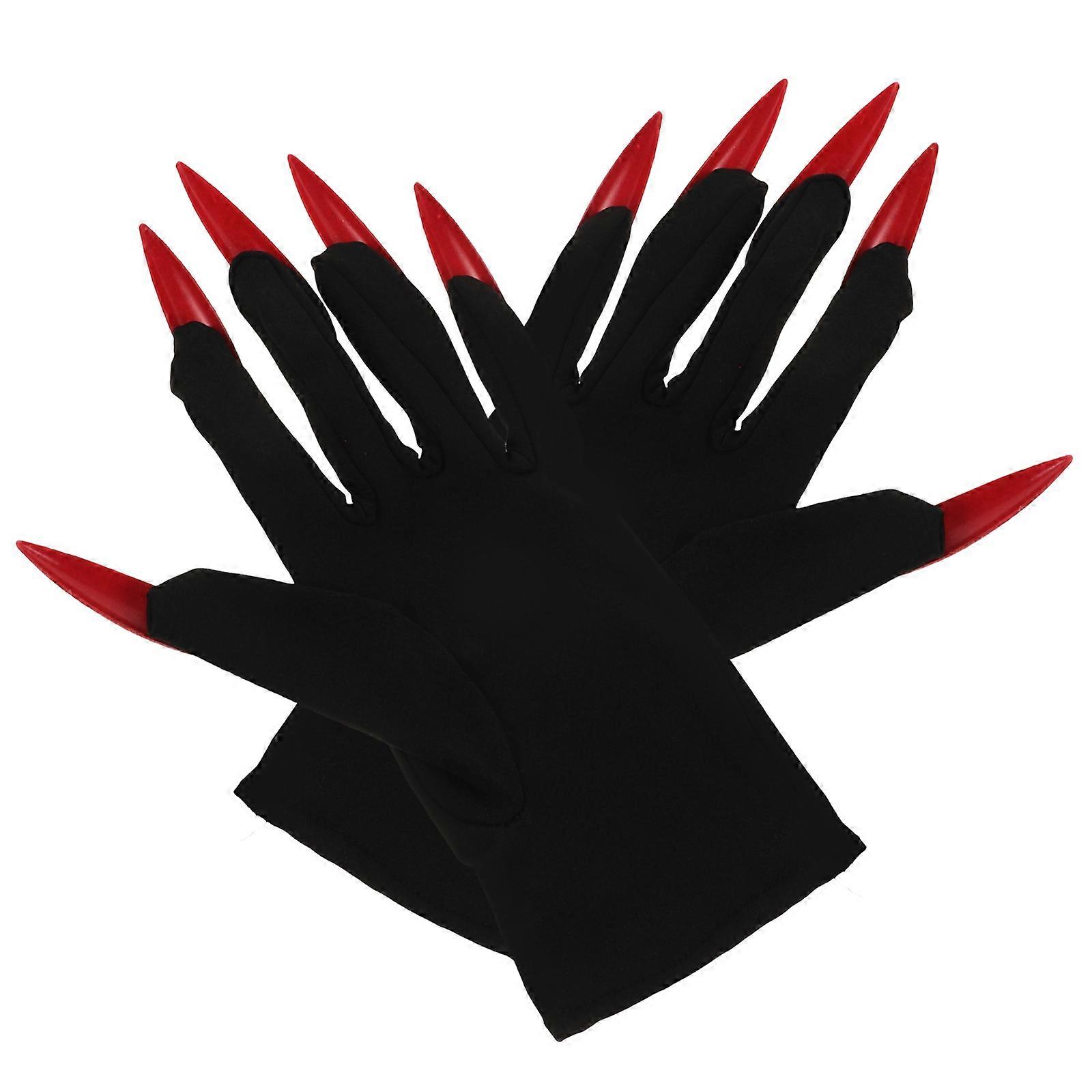 Ghost Claw Gloves Halloween Gloves for Home Use 2Pairs Red Cloth Material
