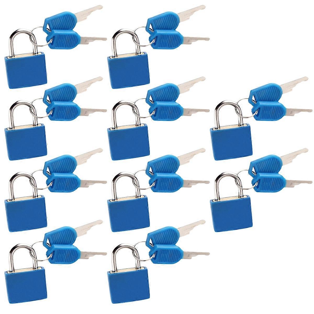 Small Mini Strong Padlock Travel Suitcase Diary Lock with 2 Keys Colored Plastic Case Padlock Decoration 10PCS