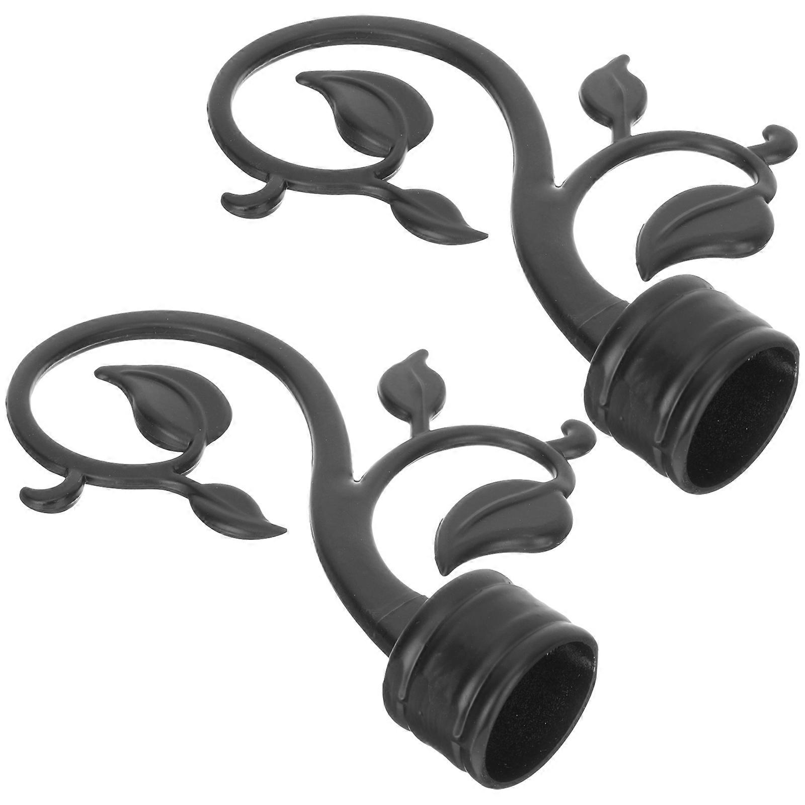Curtain Rod Ends Window Curtain Pole Finials for Protection Use 8Pcs Black