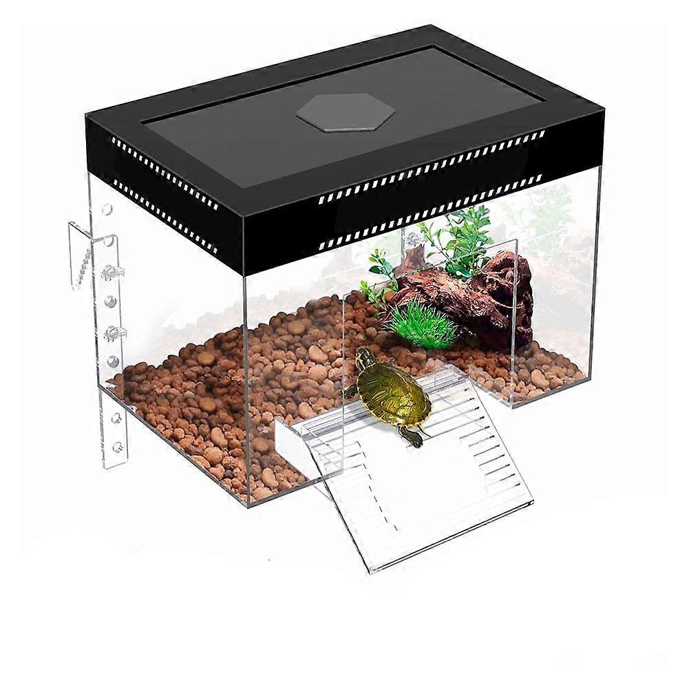 Adjustable Turtle Basking Platform, 7.9x5.5x5.5inch Acrylic Turtle Topper & Dock, Hanging Platform Enclosure Warm Room