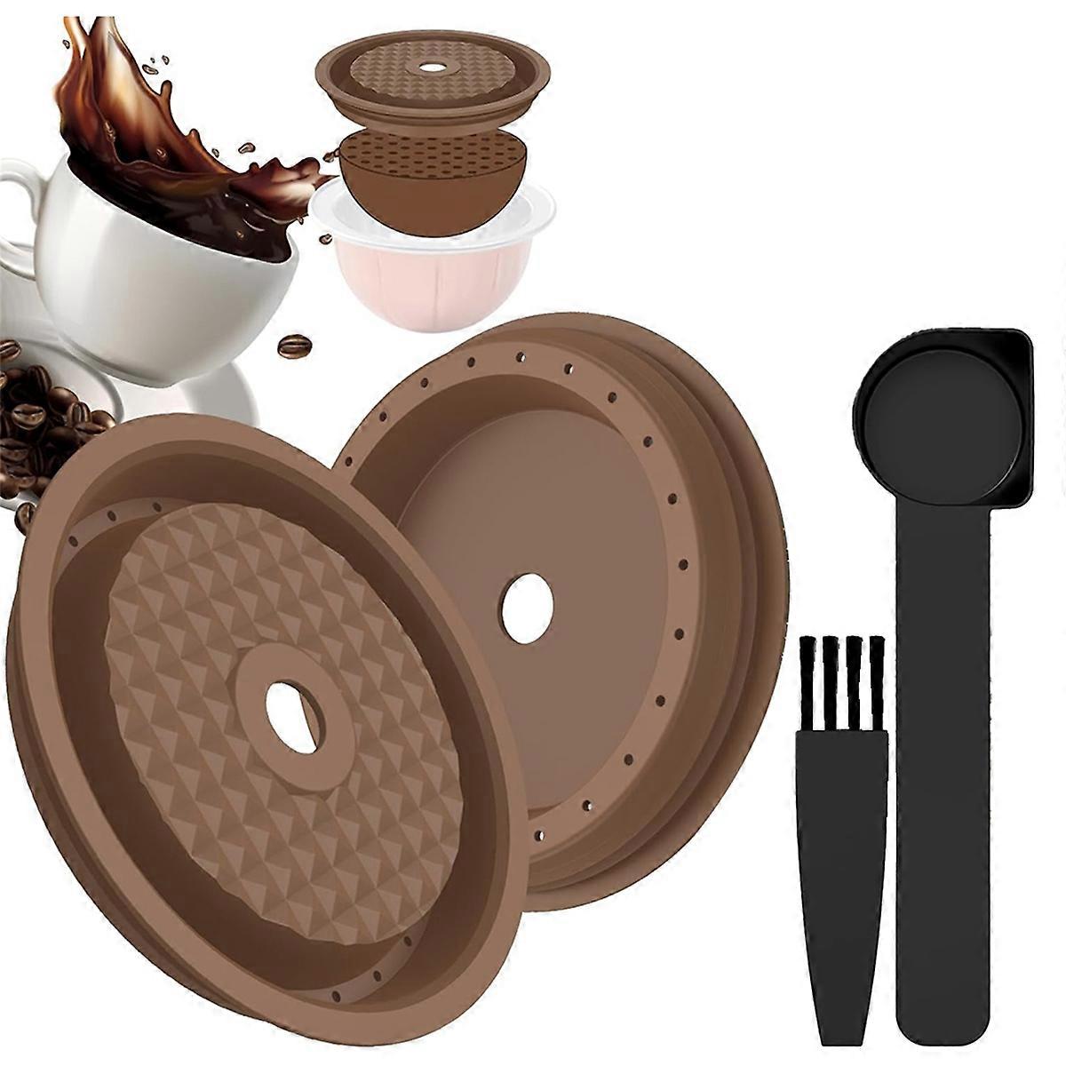 2Pcs Reusable Coffee Capsule Lids for 