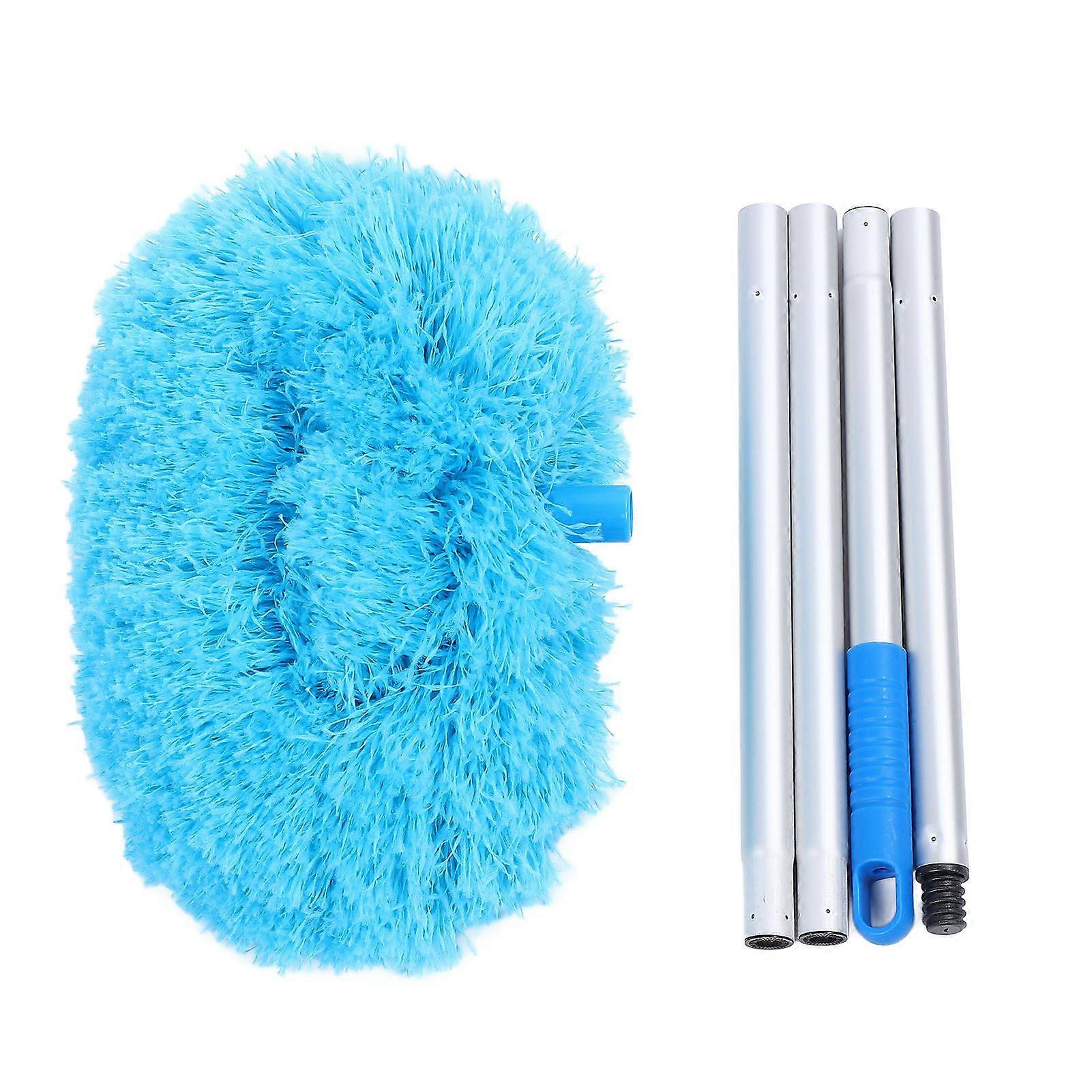 Extra Long Round Duster 360 Degree Rotation Multifunctional Washable Ceiling Fan Duster 140cm Dust Removal Tool for High Ceilings Furniture Blue