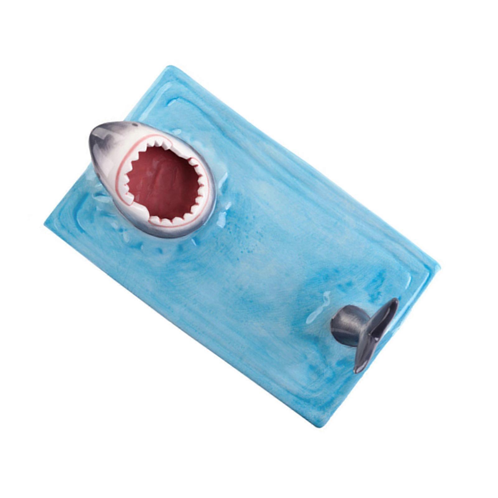 Blue Shark Starter Plate with Sauce Container Oven Oven Safe Vacuum tube Family Gatherings Multicolor
