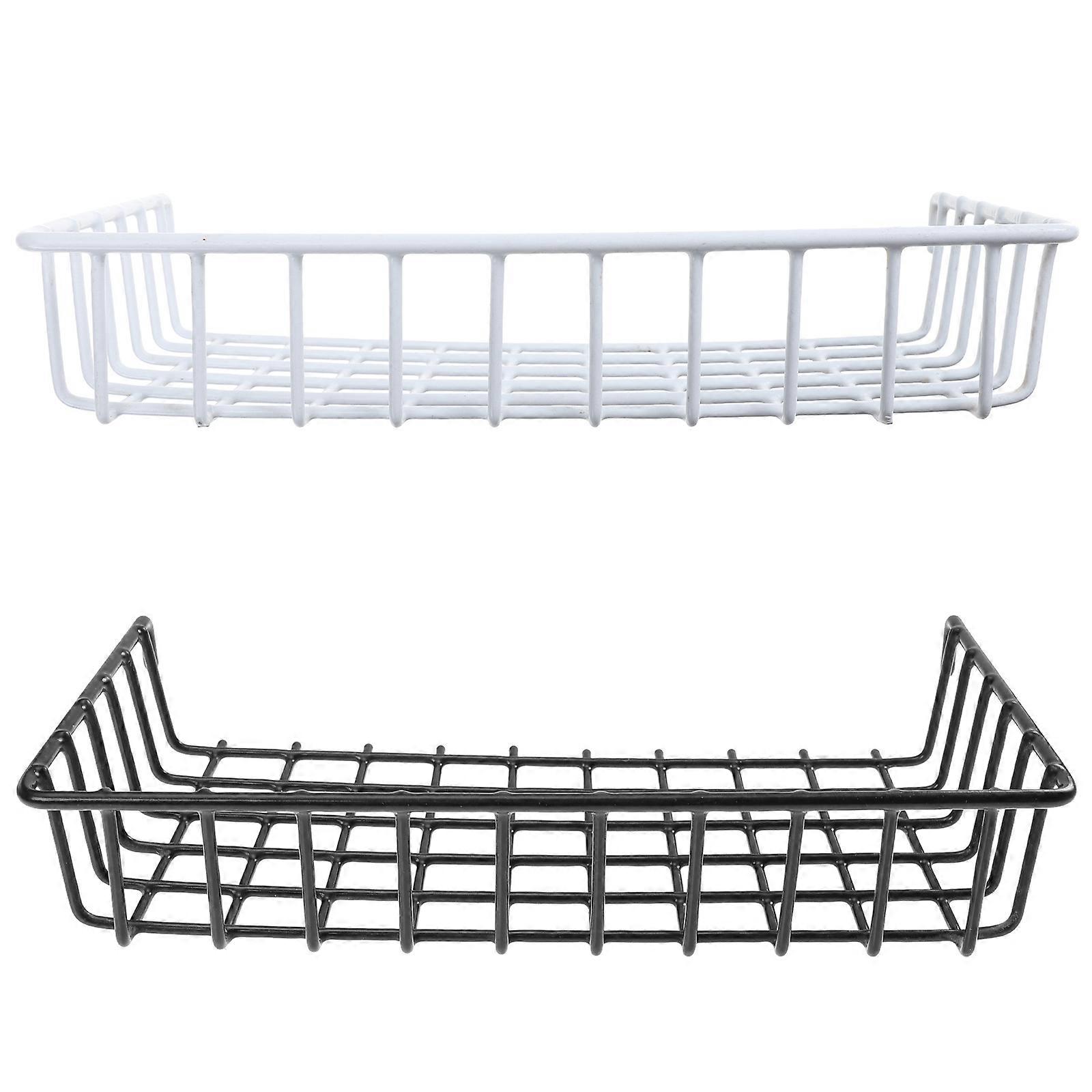 Simple Iron Hanging Basket Storage Basket for 2Pcs Fruit and Snacks