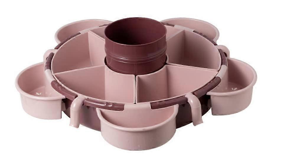 Rotating Food Storage Container Appetizer Tray Drain Basket Model 83 Pink 37 X 15 X 8.5 Cm