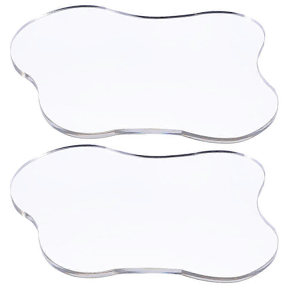 Clear Coasters 2Pcs Irregular Shape Table Decor For Homeowners And Office Workers Protect Tableware
