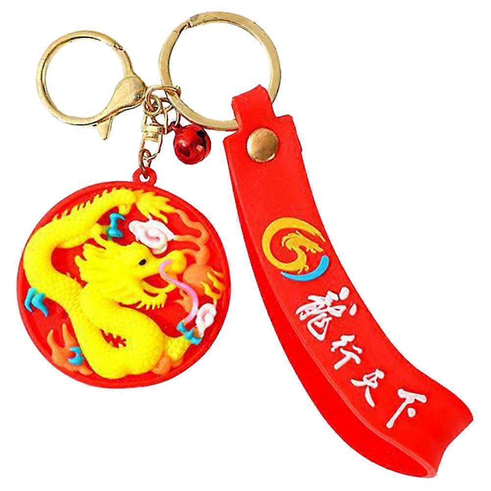 Dragon Keychain 3Pcs Red Key Ring Pendant for Hanging Keys