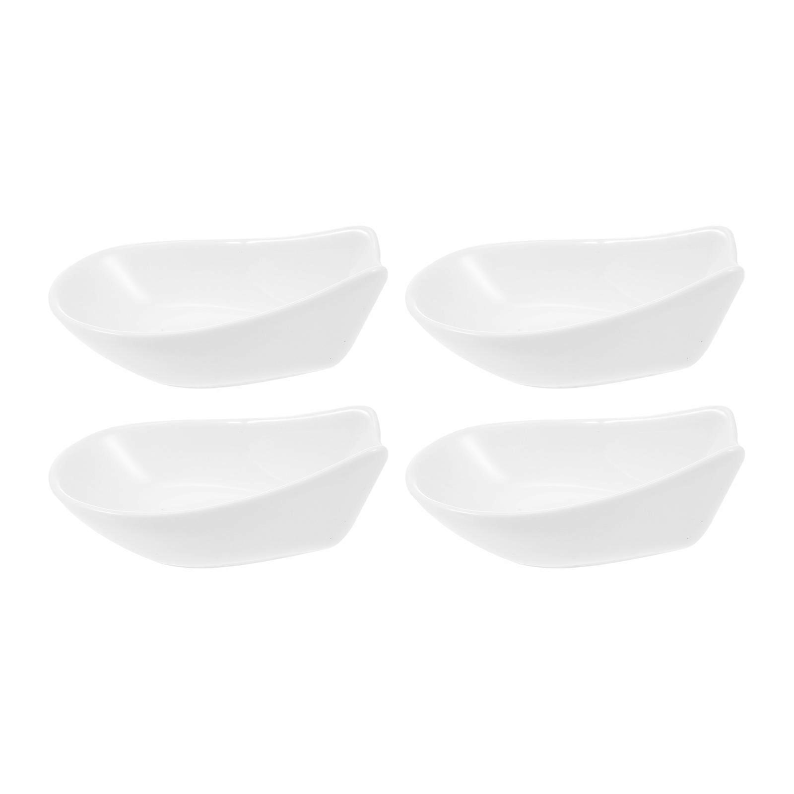 Ceramic Spoon Holder 8Pcs Stylish Decoration Rectangular Spoon Storage Racks For Kitchen Organization White