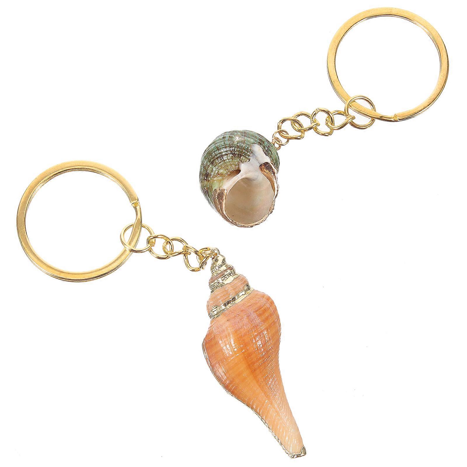 Natural Seashell Keychains for Decorative Key Ring Use 10Pcs Random Style