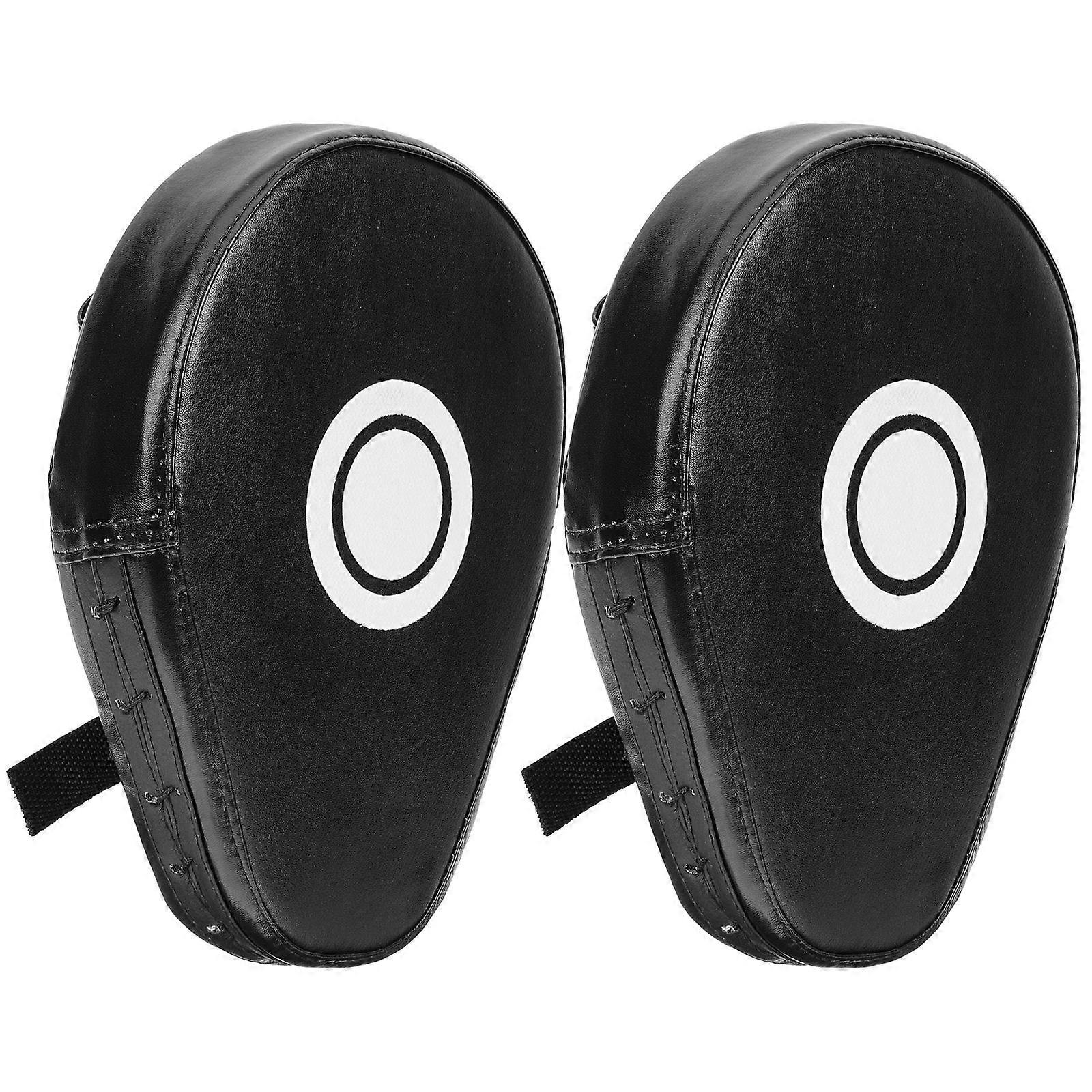 Boxing Equipment Punching Shield 2Pcs For Boxing Training And Martial Arts Practice Black PU Material Curved Design With High Durability