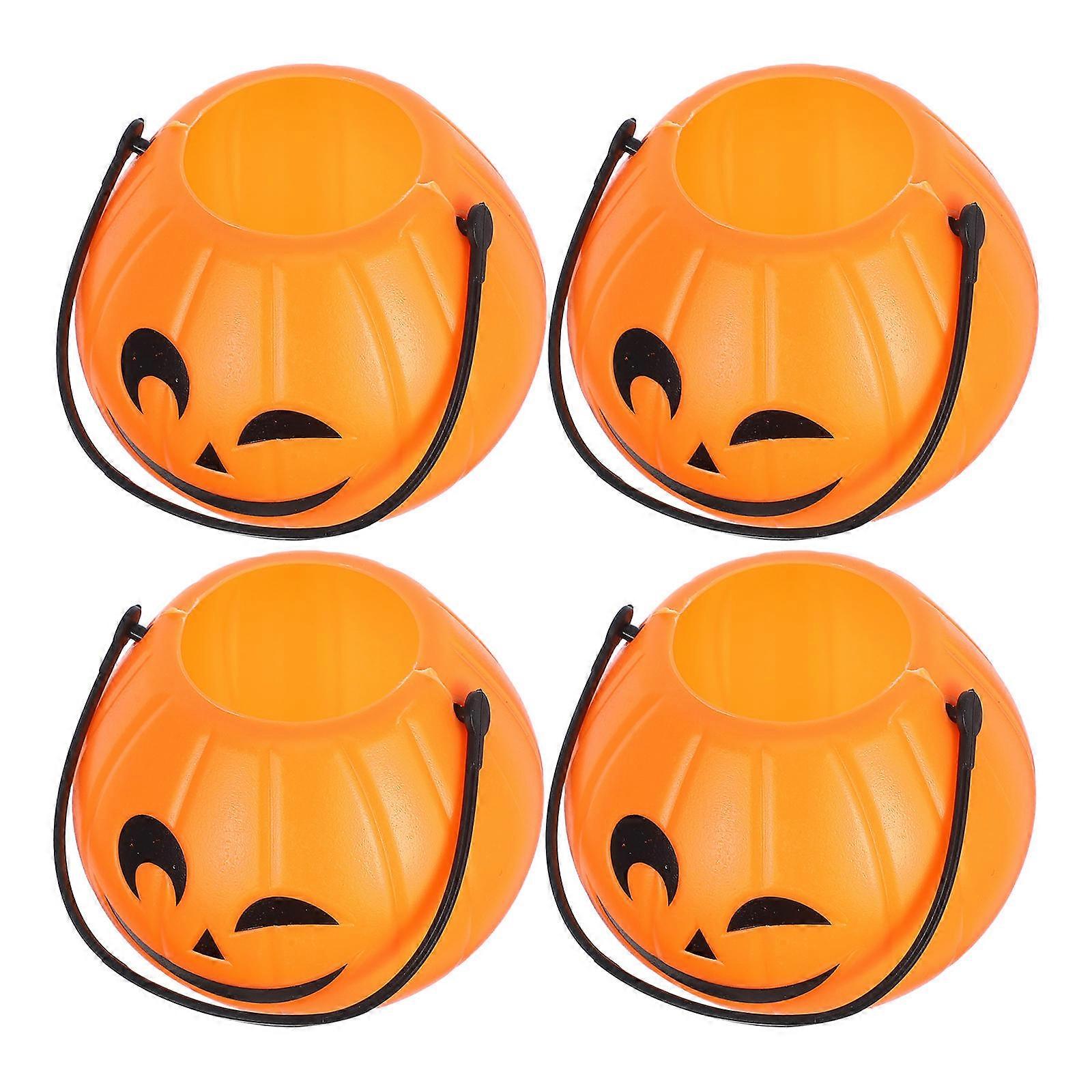 Portable Plastic Pumpkin Buckets for Storage 16Pcs Halloween Candy Pails