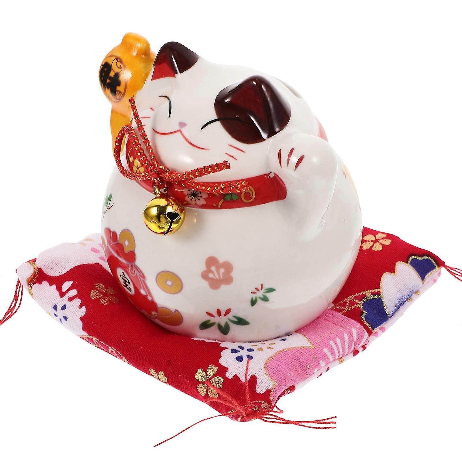 Multi Color Ceramic Cat Figurine for Storage 3Pcs Piggy Bank