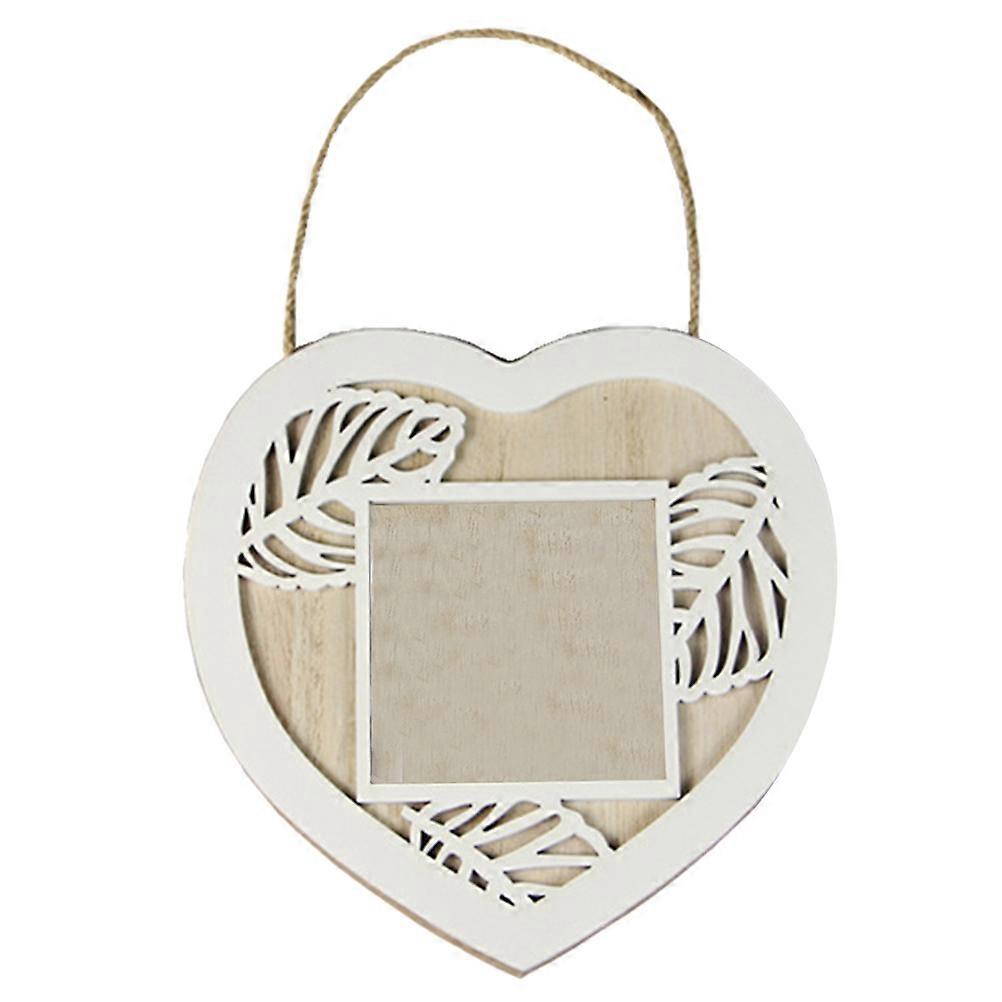 Hanging Picture Frame Wooden Heart-Shaped for DIY Use 3Pcs Vintage Design
