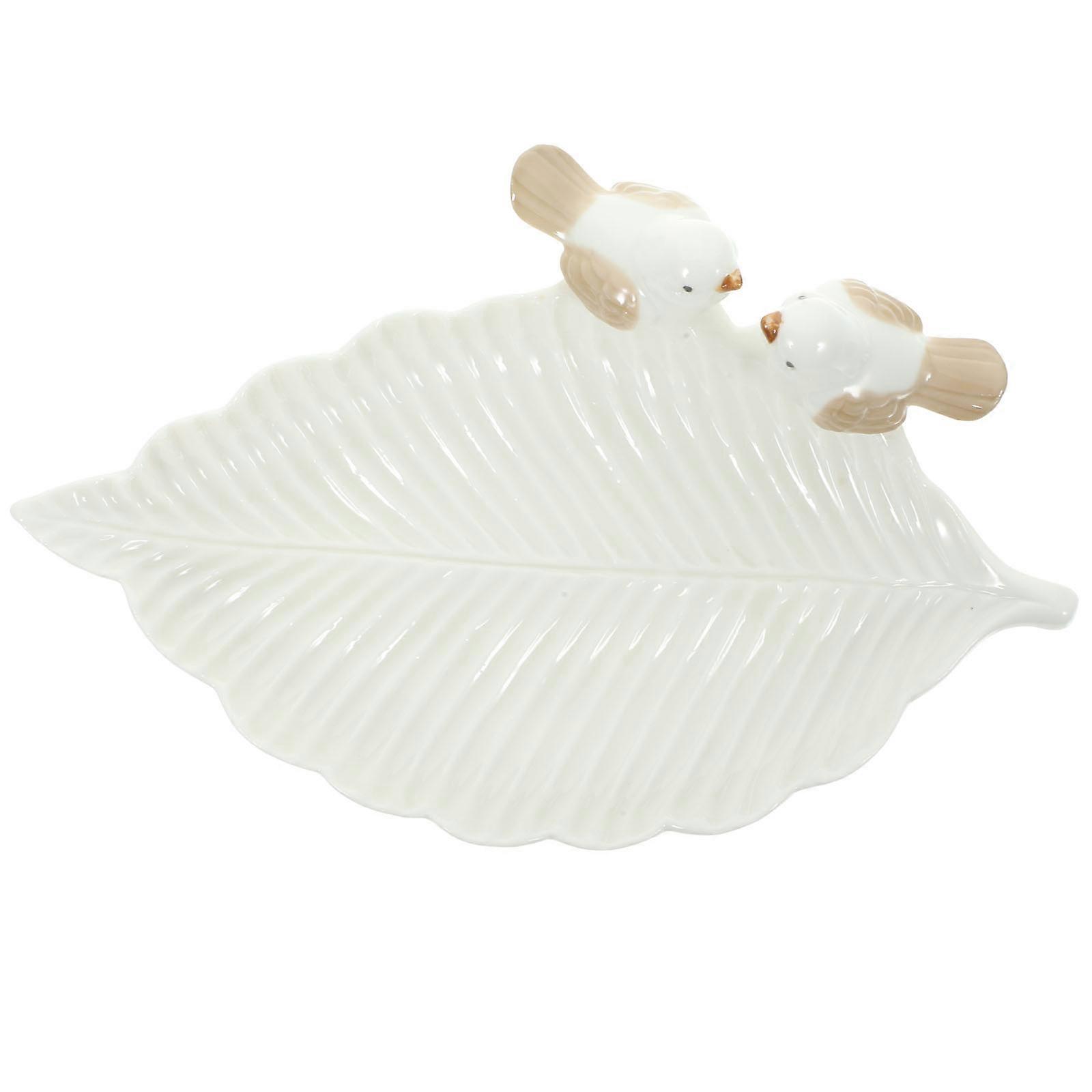 Leaf Jewelry Organizer Ceramic Dish for Storage Use with 3Pcs Set