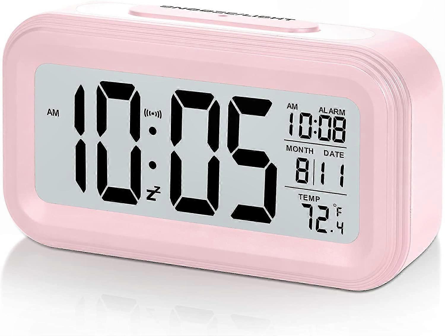 Digital Alarm Clock with LCD Display, Date, Temperature, Snooze, Backlight for Bedroom, Office, Kids Use