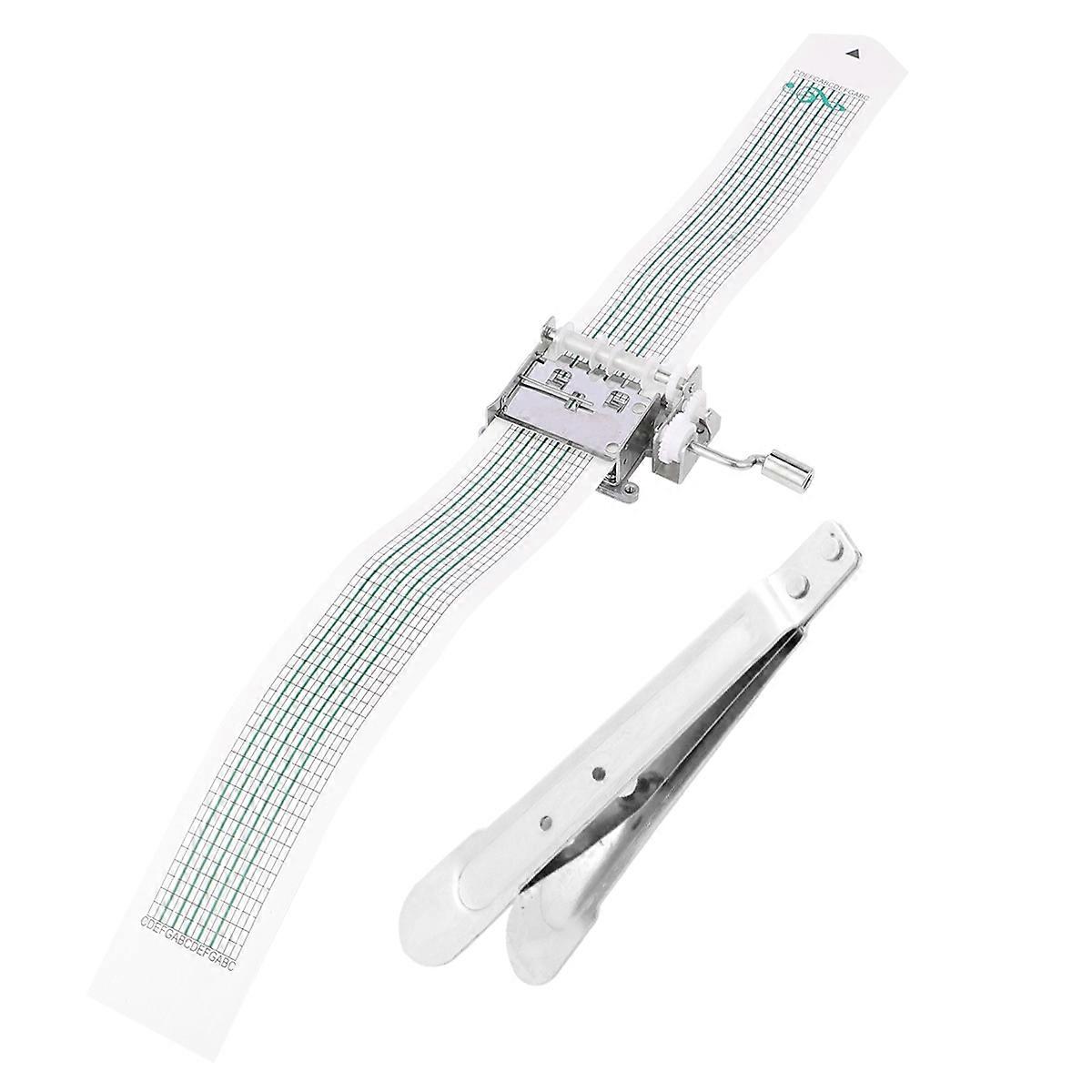 Hand Crank Movement Music Box Mechanical 15 Note with Puncher for Home Use 3Pcs Tapes