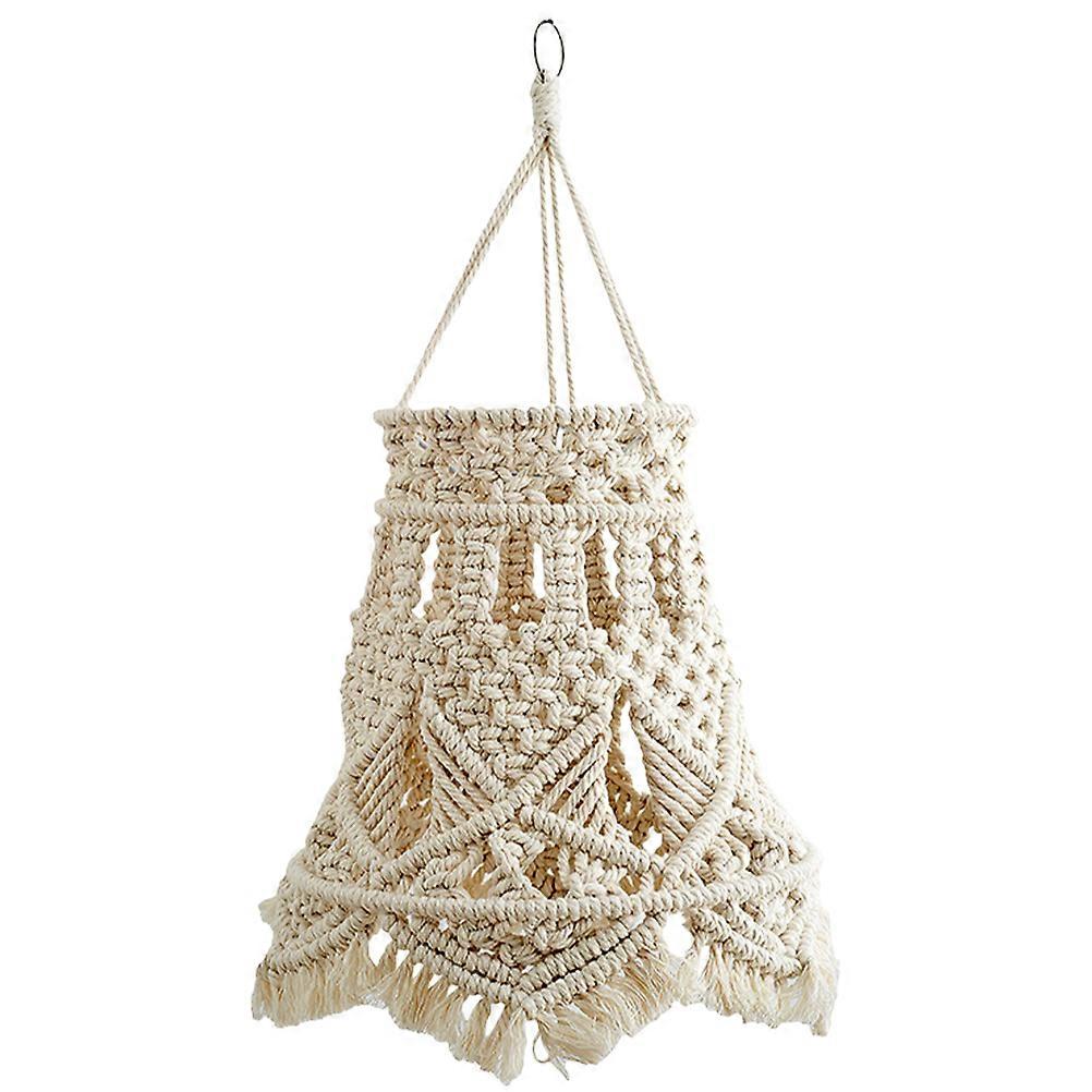 Hand Woven Bohemian Lamp Shade for Ceiling Lamp Tassel Decor