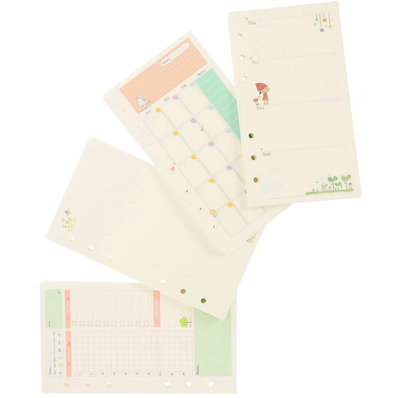 Daily Loose Leaf Paper Convenient Notebook Papers for Study 3Pcs 4 Books