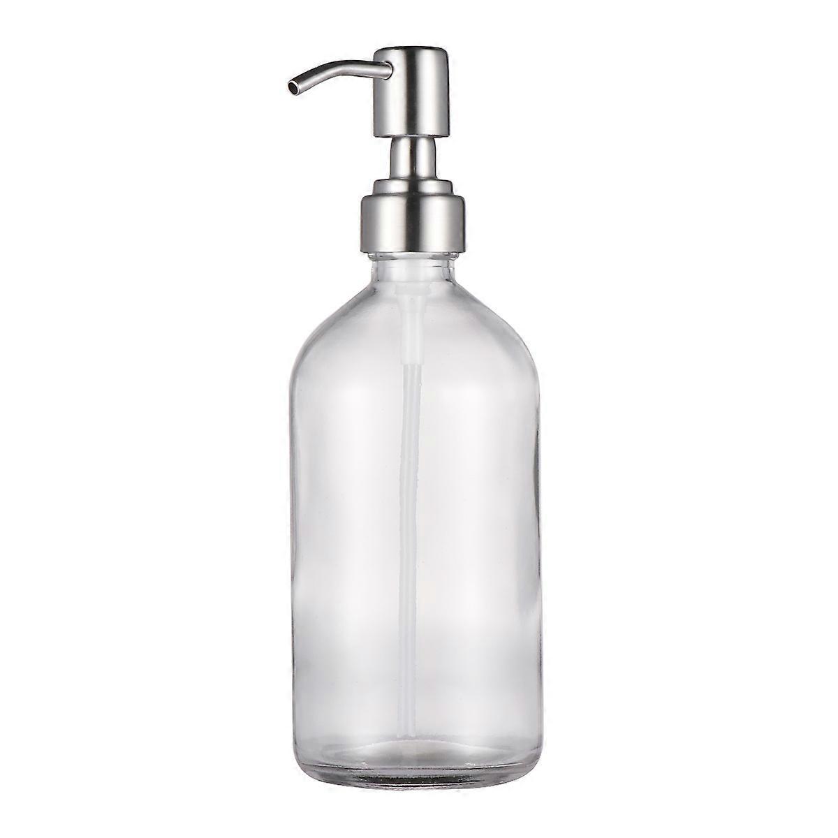 Pump Glass Bottle Dispenser for Shampoo Liquid Soap 3Pcs Refillable