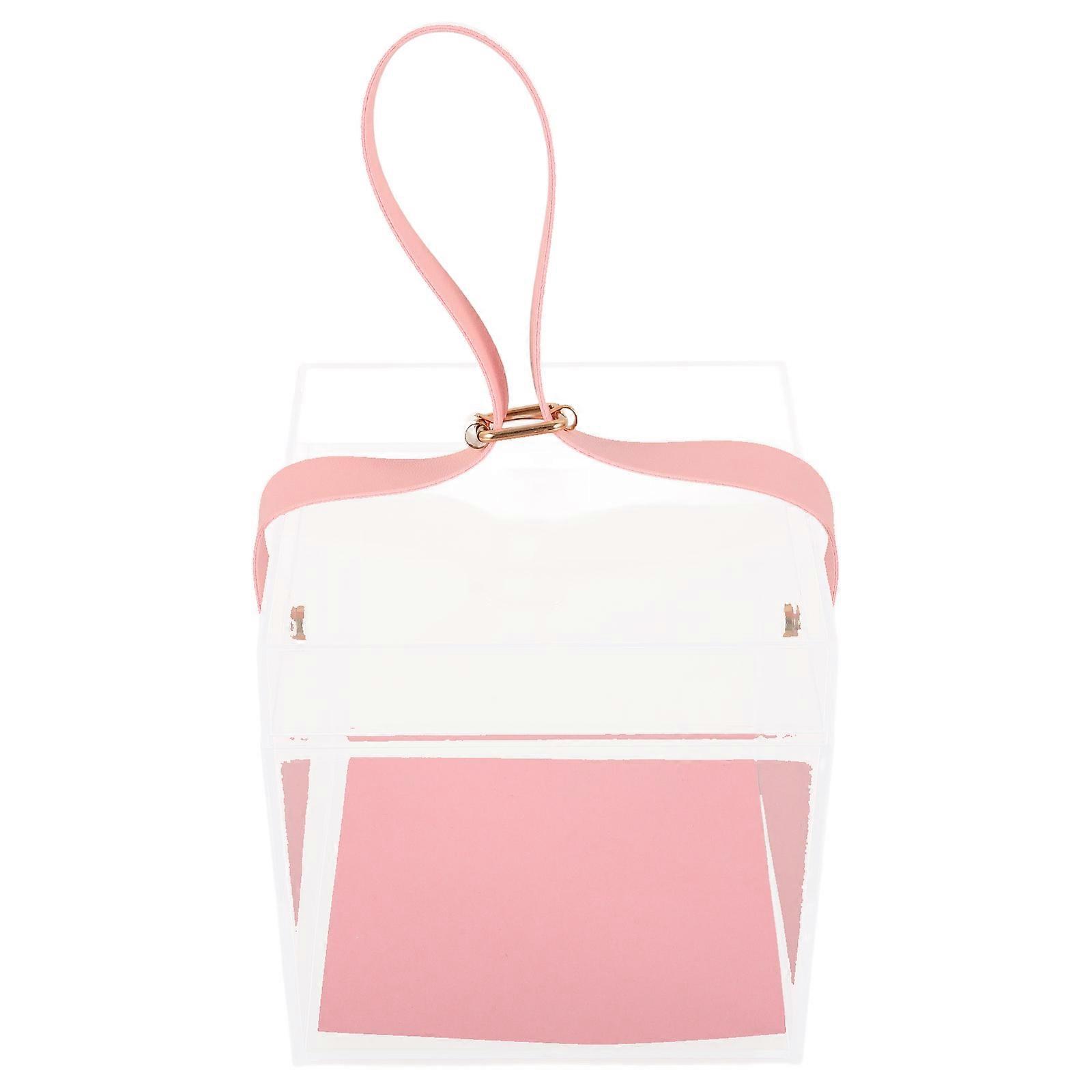 Transparent Candy Box Acrylic Gift Boxes with Strap Handle 2Pcs for Decor