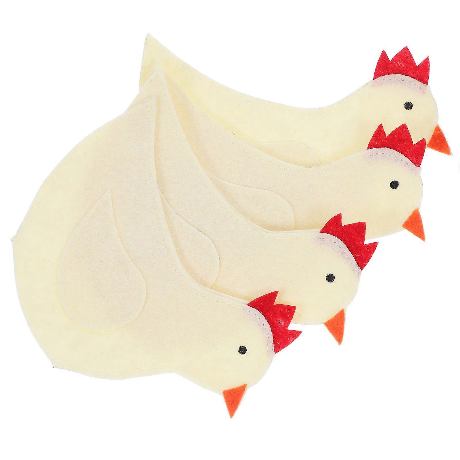 Chicken Shaped Easter Egg Covers Protection Prevent Breaking Beige 4Pcs