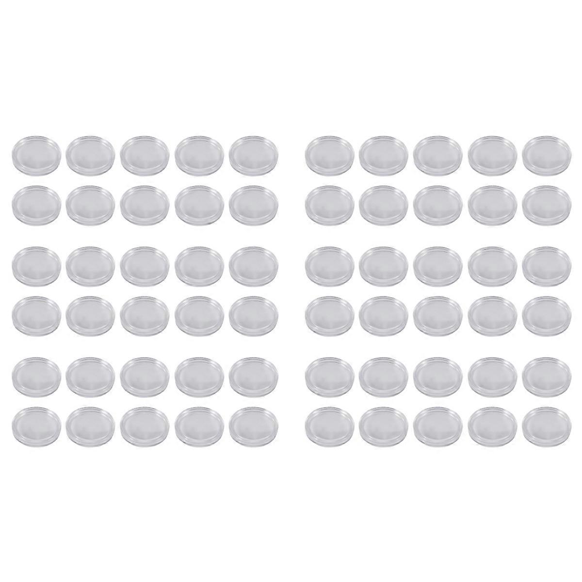 60 Pcs Small Round Transparent Plastic Coin Capsules Box 33mm
