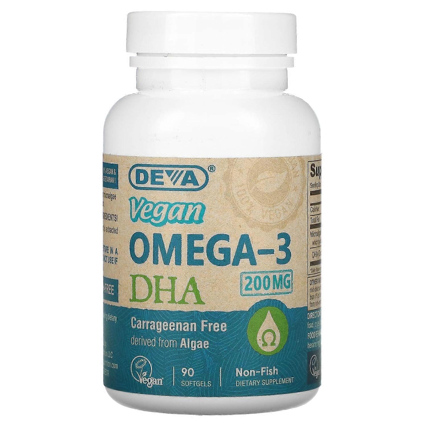 Deva, Vegan Omega-3 DHA, 90 Softgels