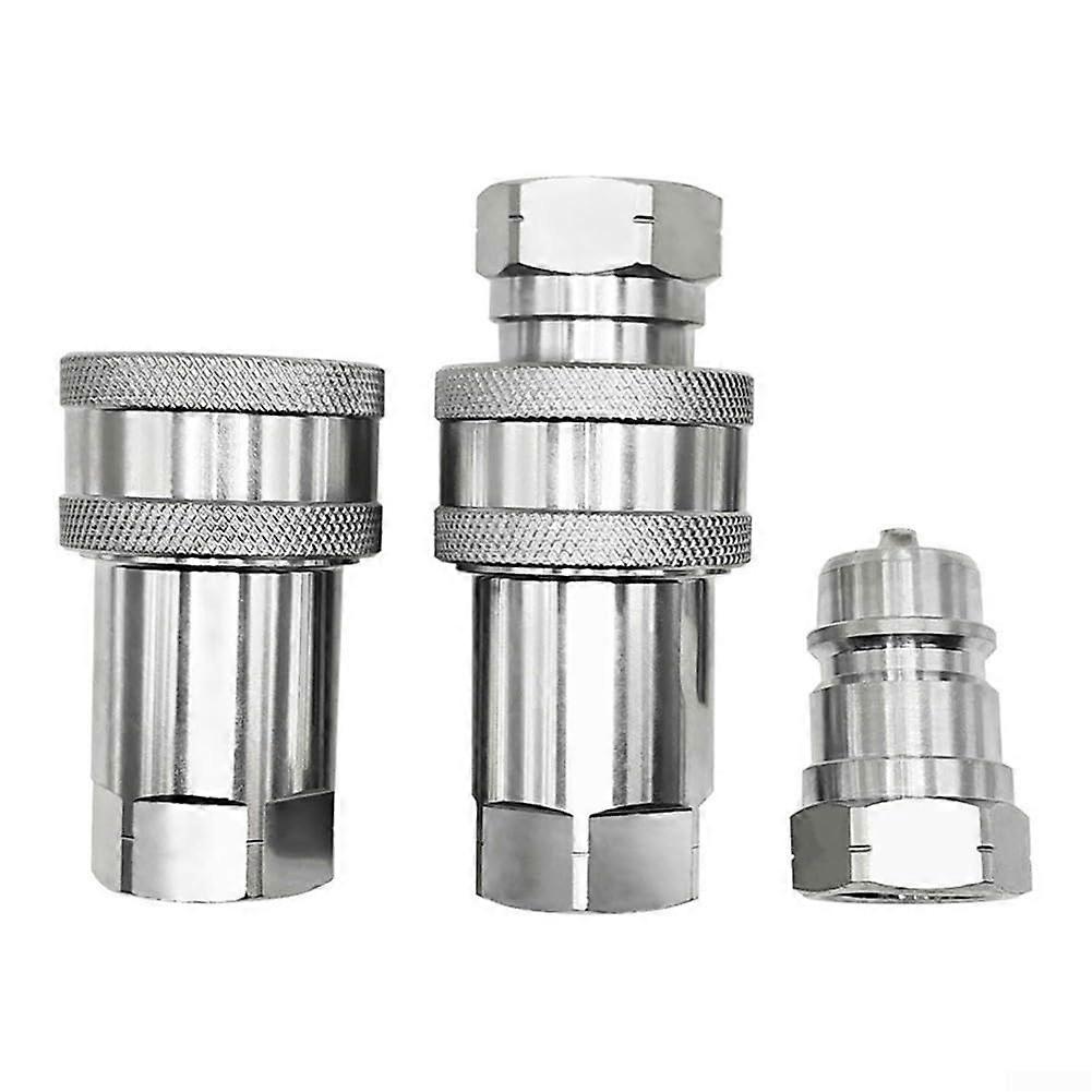 Hydraulic Quick Connect Coupler 1/4 and 3/8 NPT, ISO 7241A Series Compatible, NPT 3/8 Female