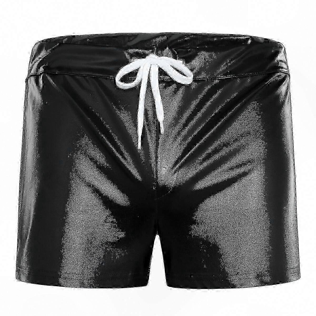 Shiny Leather Shorts for Men