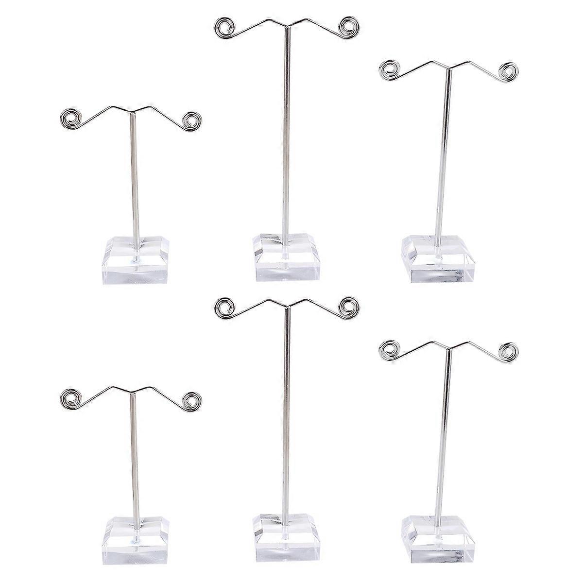 T-Shape Earring Display Stand for Display 24Pcs Mini Acrylic Holders White