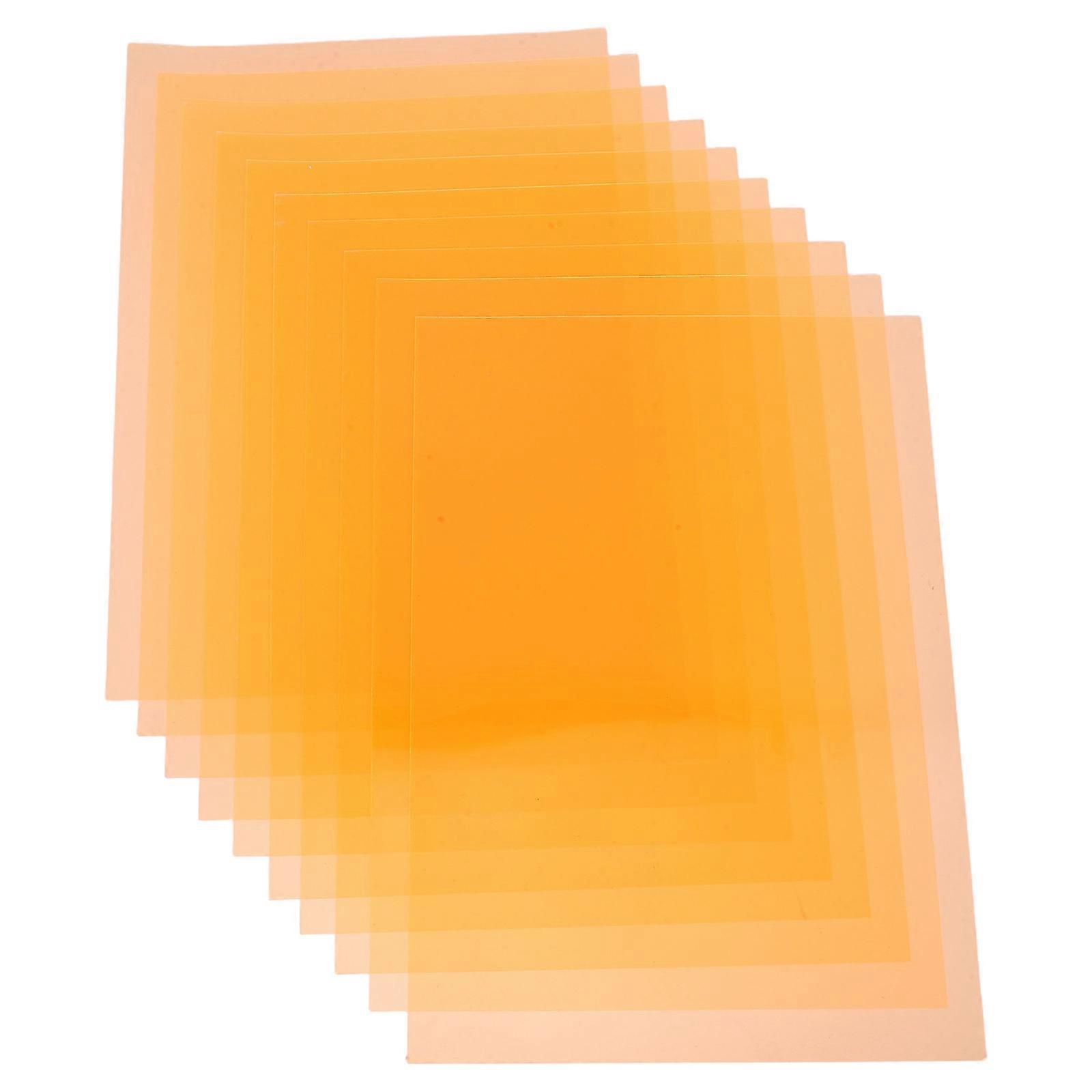 Orange PVC Transparency Film Sheet for Teaching 50Pcs Pack