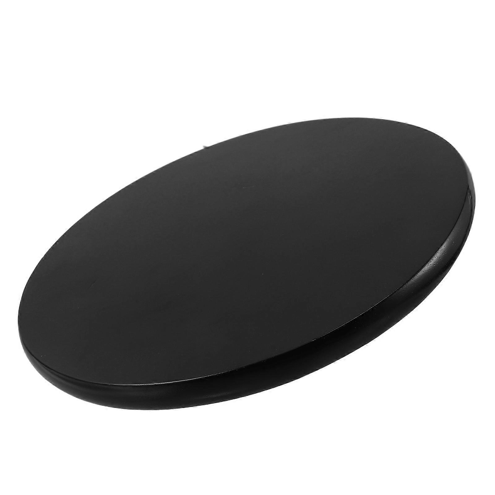 Round Stool Seat Replacement Solid Wood Chair Pad Black Finish
