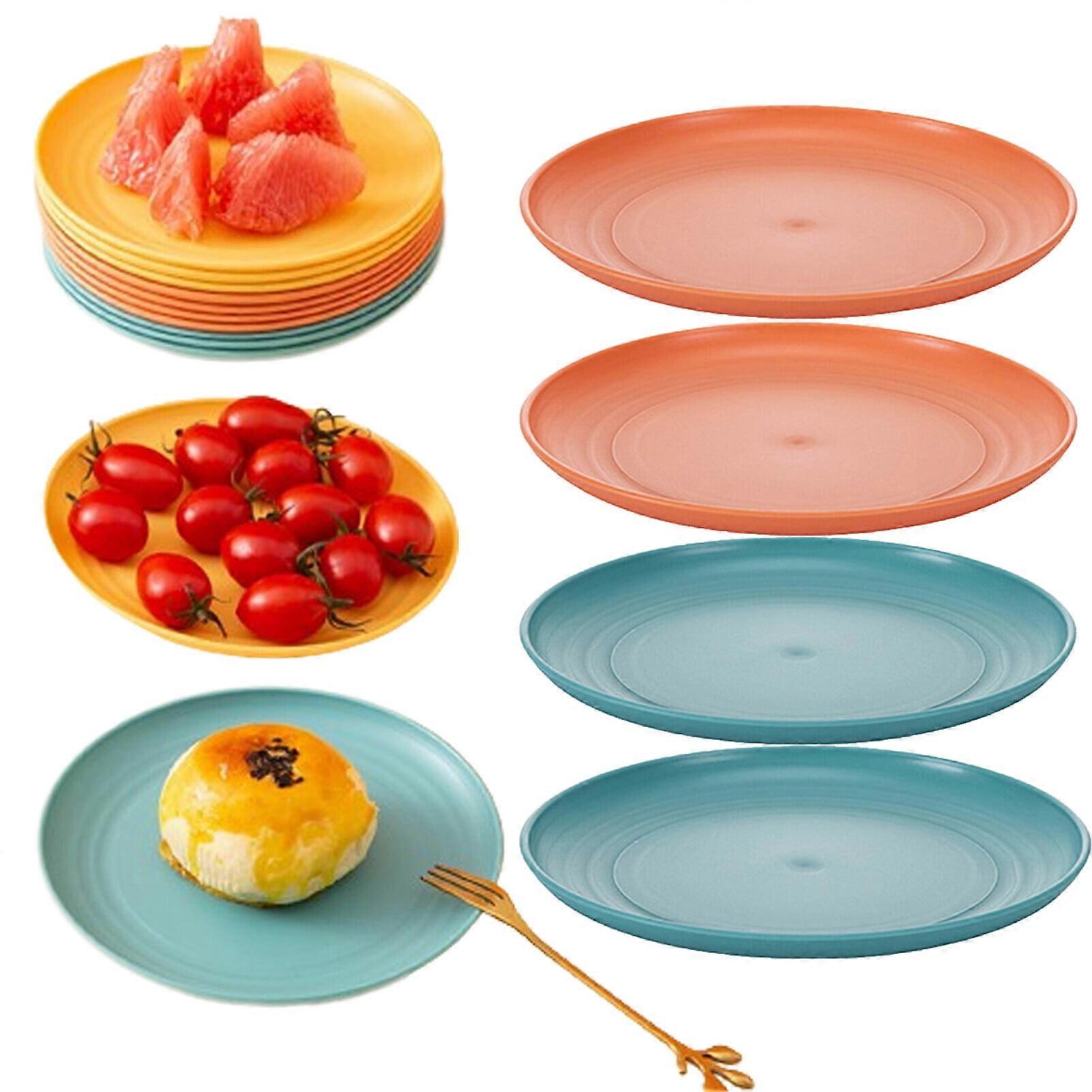 Bobasndm Reusable Microwave and Dishwasher Safe Dinner Plates, Orange, 2 Piece