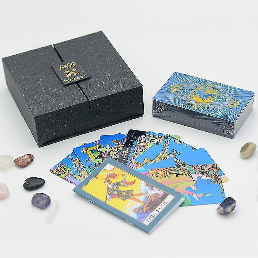 1 Set Divination Gold Foil Tarot Color Changing Plastic Pvc With Tablecloth 25-26