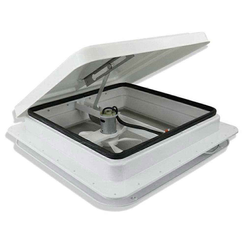 14 Inch X 14 Inch RV Ventilation Fan RV Roof Vent 12V Power Fan White Lid Inner Garnish Fan